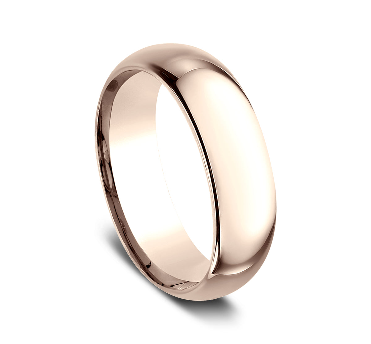 Regular Dome Comfort Fit 7mm 14K Rose Benchmark men's wedding band