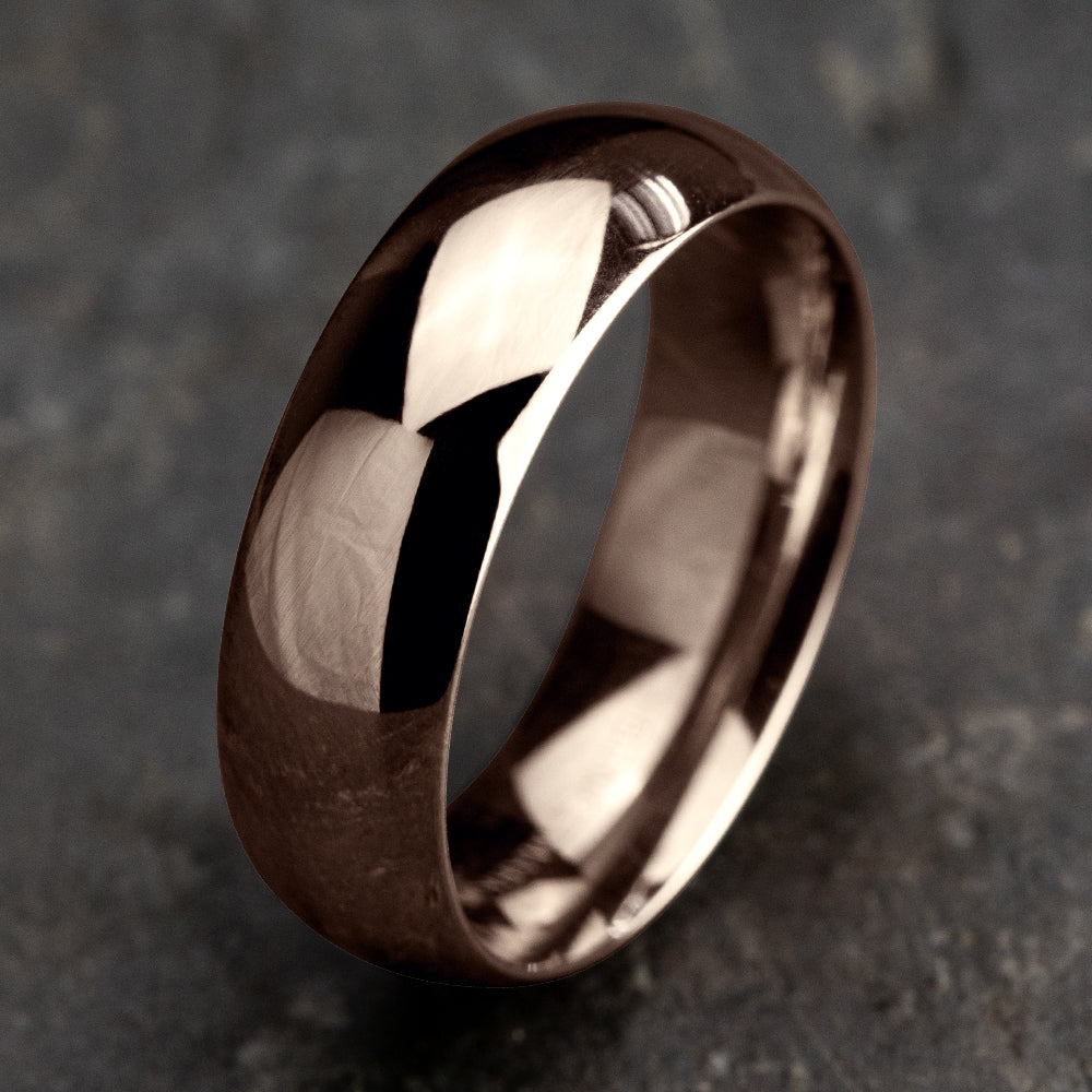 Regular Dome Comfort Fit 7mm 14K Rose Benchmark men's wedding band