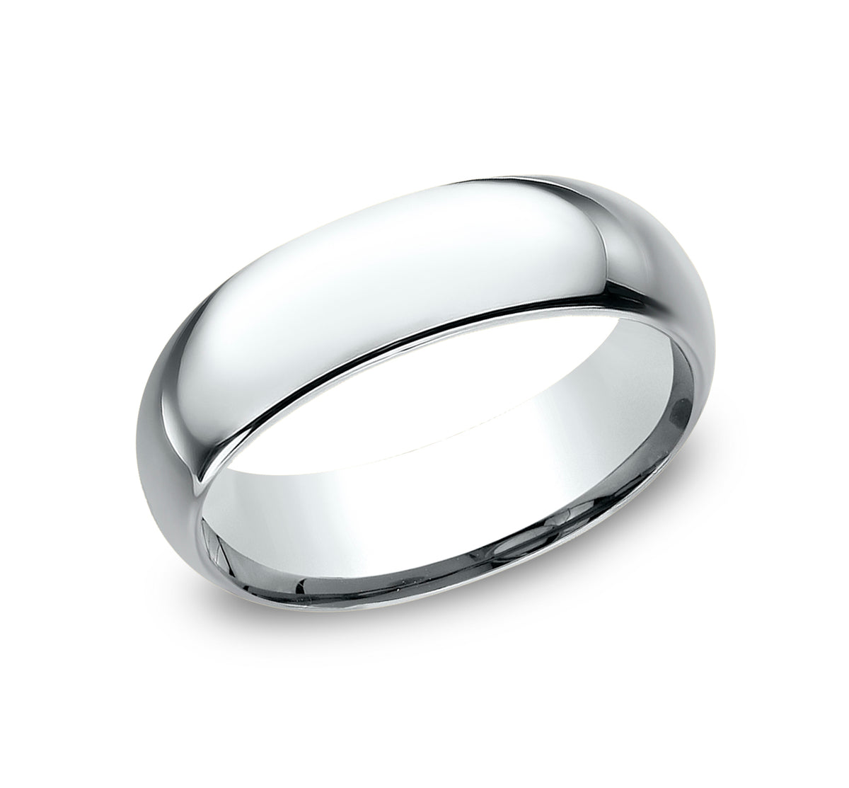 Regular Dome Comfort Fit 7mm 14K White Benchmark men's wedding band