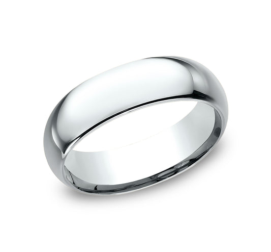 Regular Dome Comfort Fit 7mm 14K White Benchmark men's wedding band
