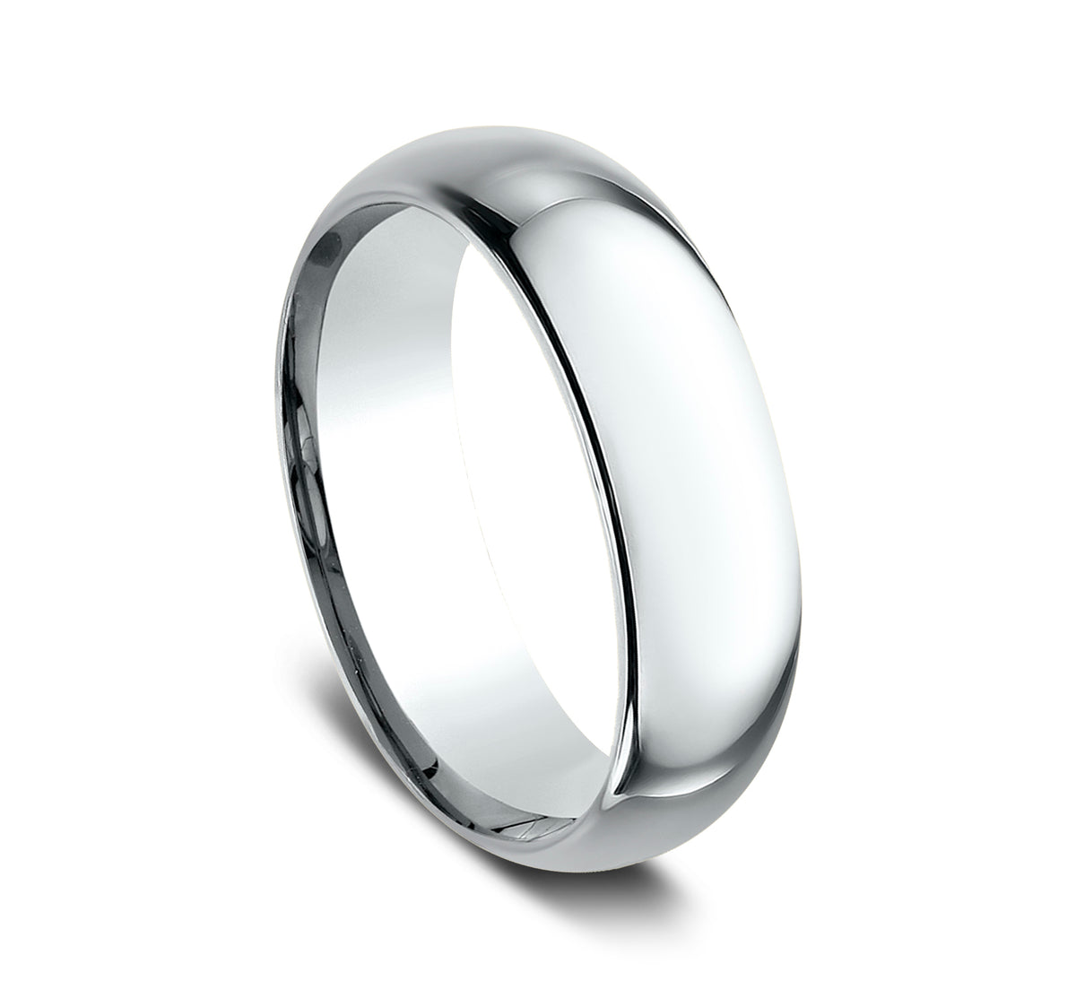 Regular Dome Comfort Fit 7mm 14K White Benchmark men's wedding band