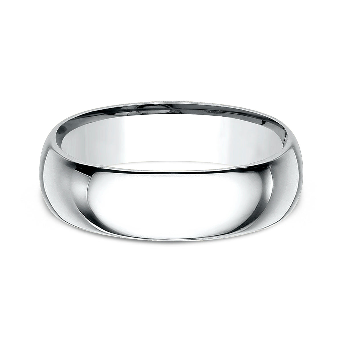 Regular Dome Comfort Fit 7mm 14K White Benchmark men's wedding band