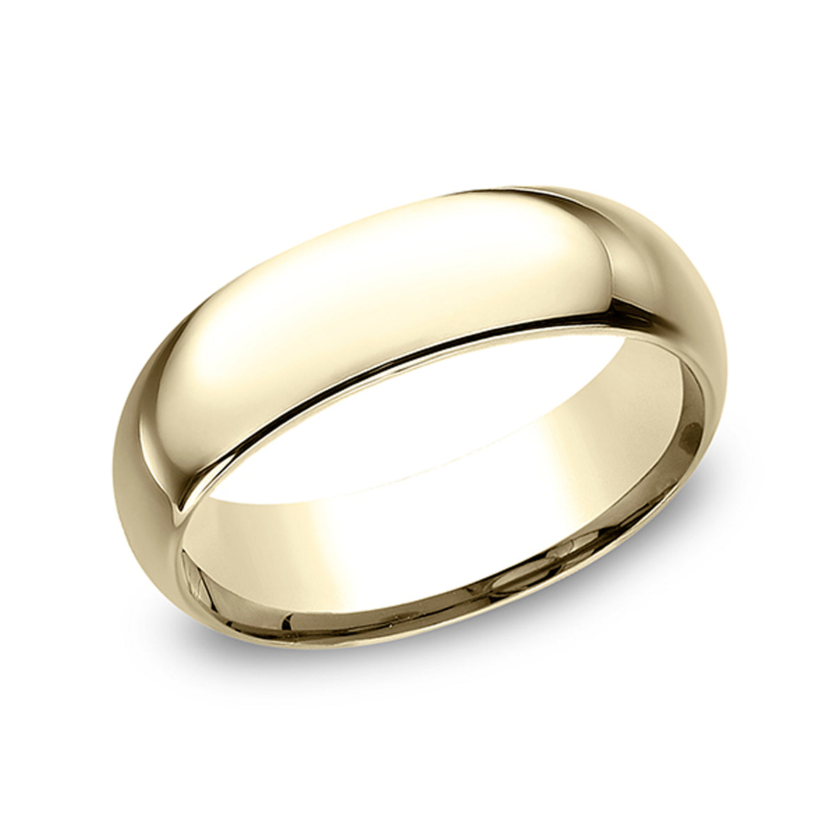 Regular Dome Comfort Fit 7mm 14K Yellow Benchmark men's wedding band