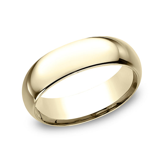 Regular Dome Comfort Fit 7mm 14K Yellow Benchmark men's wedding band