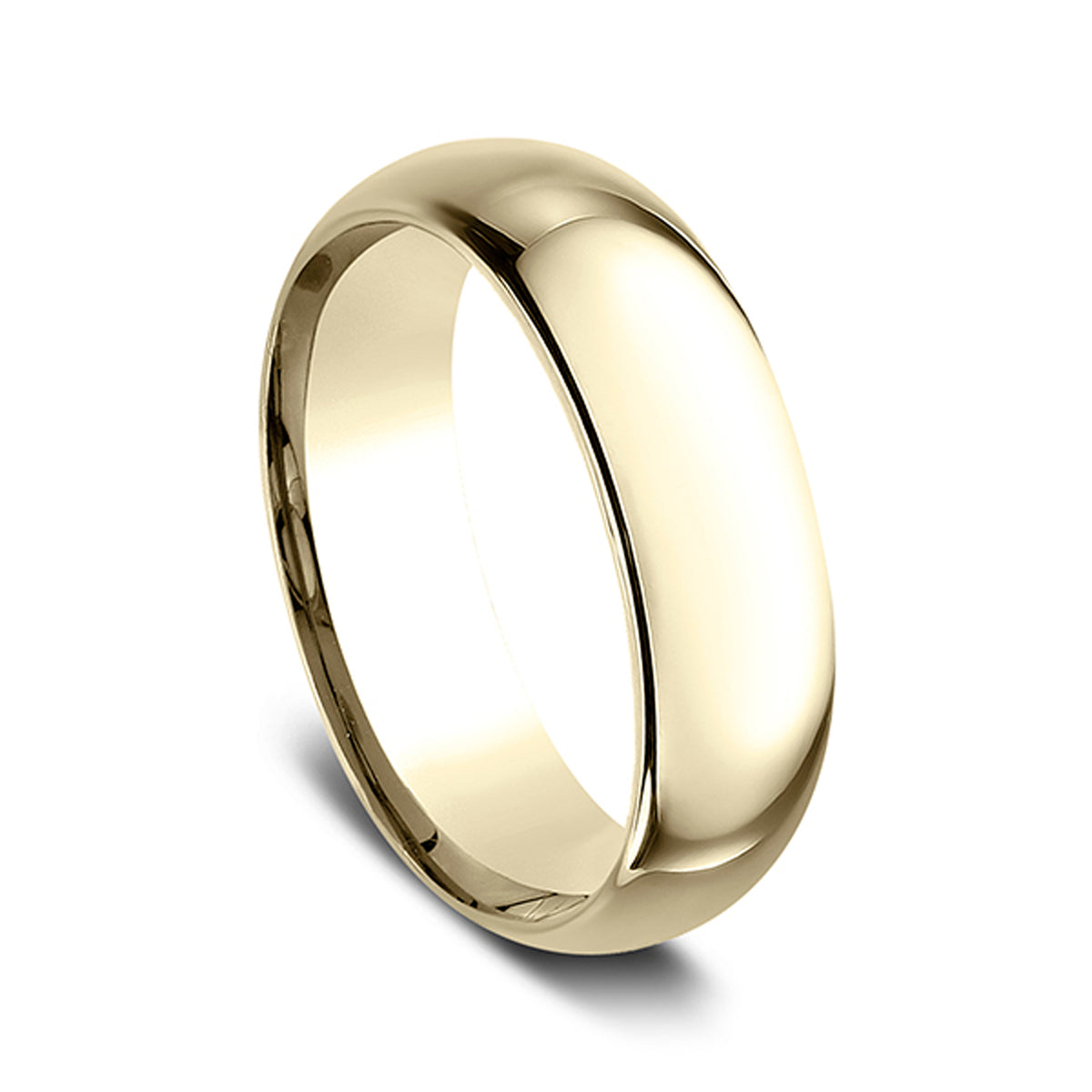 Regular Dome Comfort Fit 7mm 14K Yellow Benchmark men's wedding band