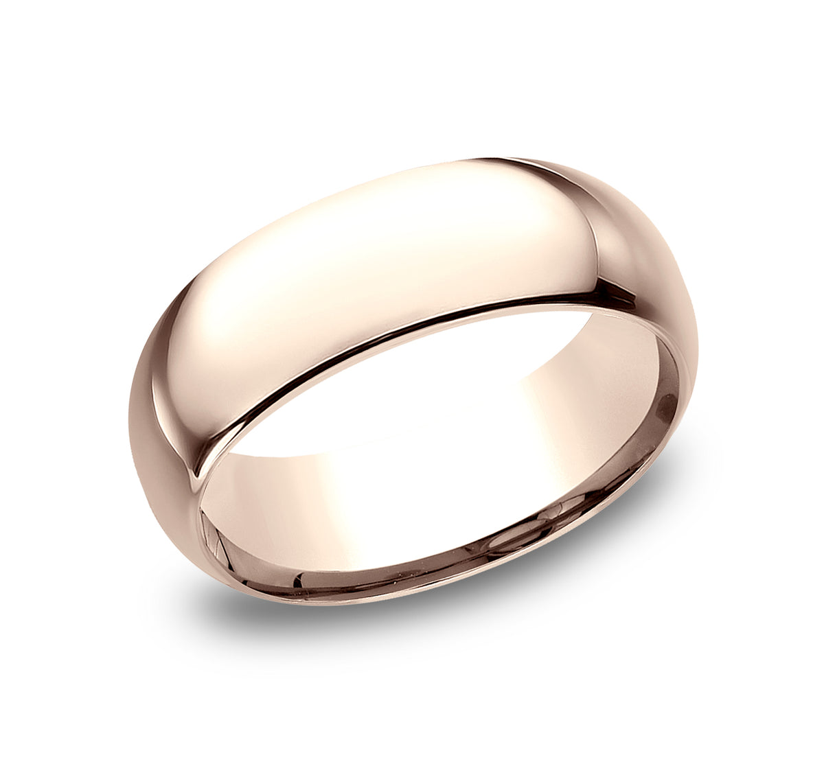 Regular Dome Comfort Fit 8mm 14K Rose Benchmark men's wedding band