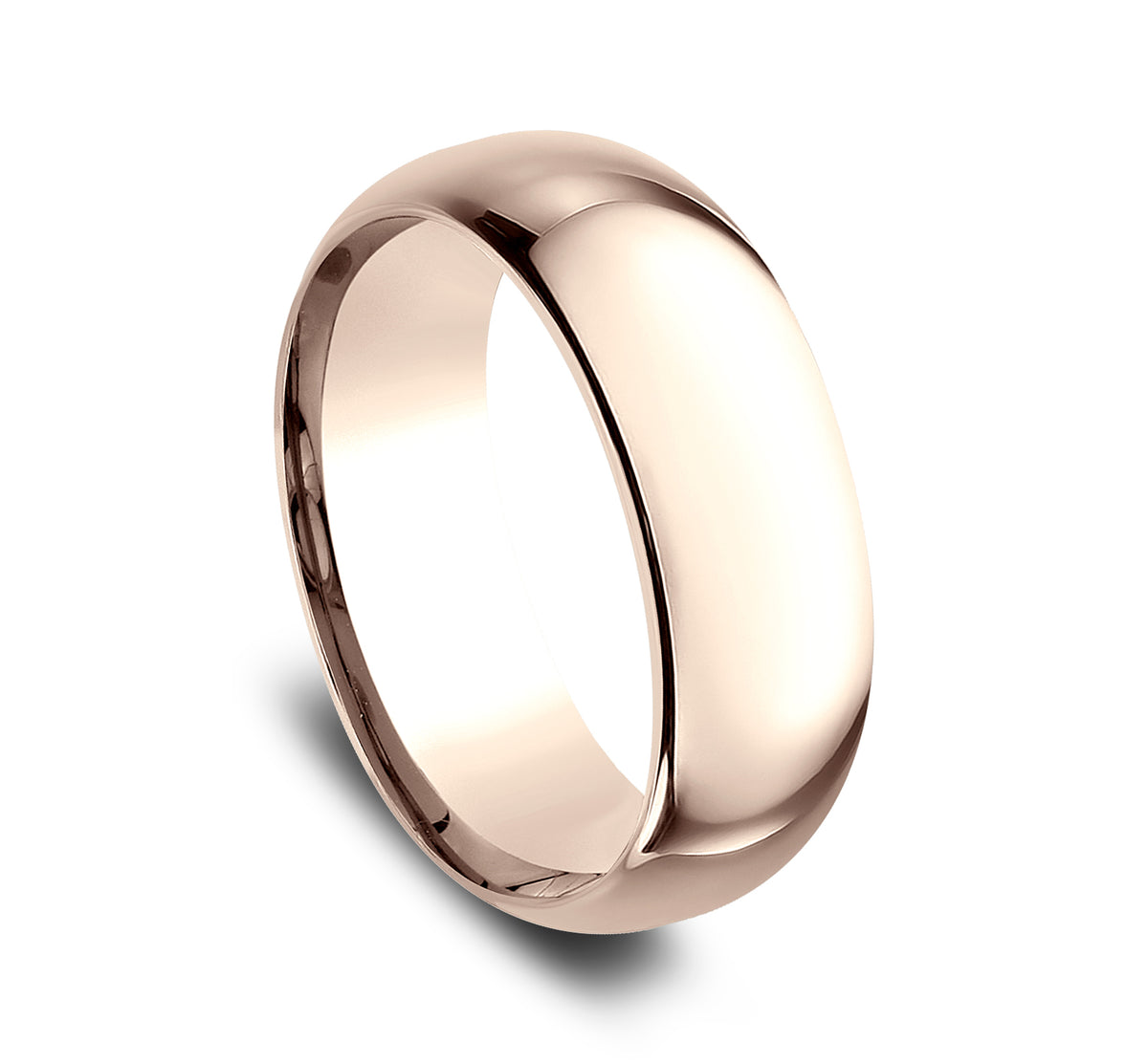 Regular Dome Comfort Fit 8mm 14K Rose Benchmark men's wedding band