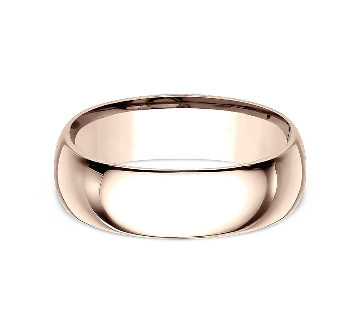 Regular Dome Comfort Fit 8mm 14K Rose Benchmark men's wedding band
