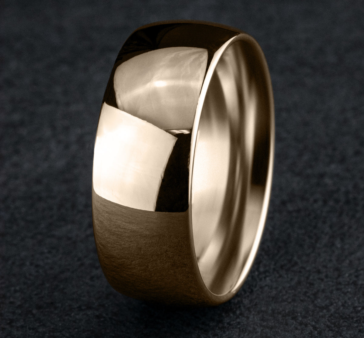 Regular Dome Comfort Fit 8mm 14K Rose Benchmark men's wedding band