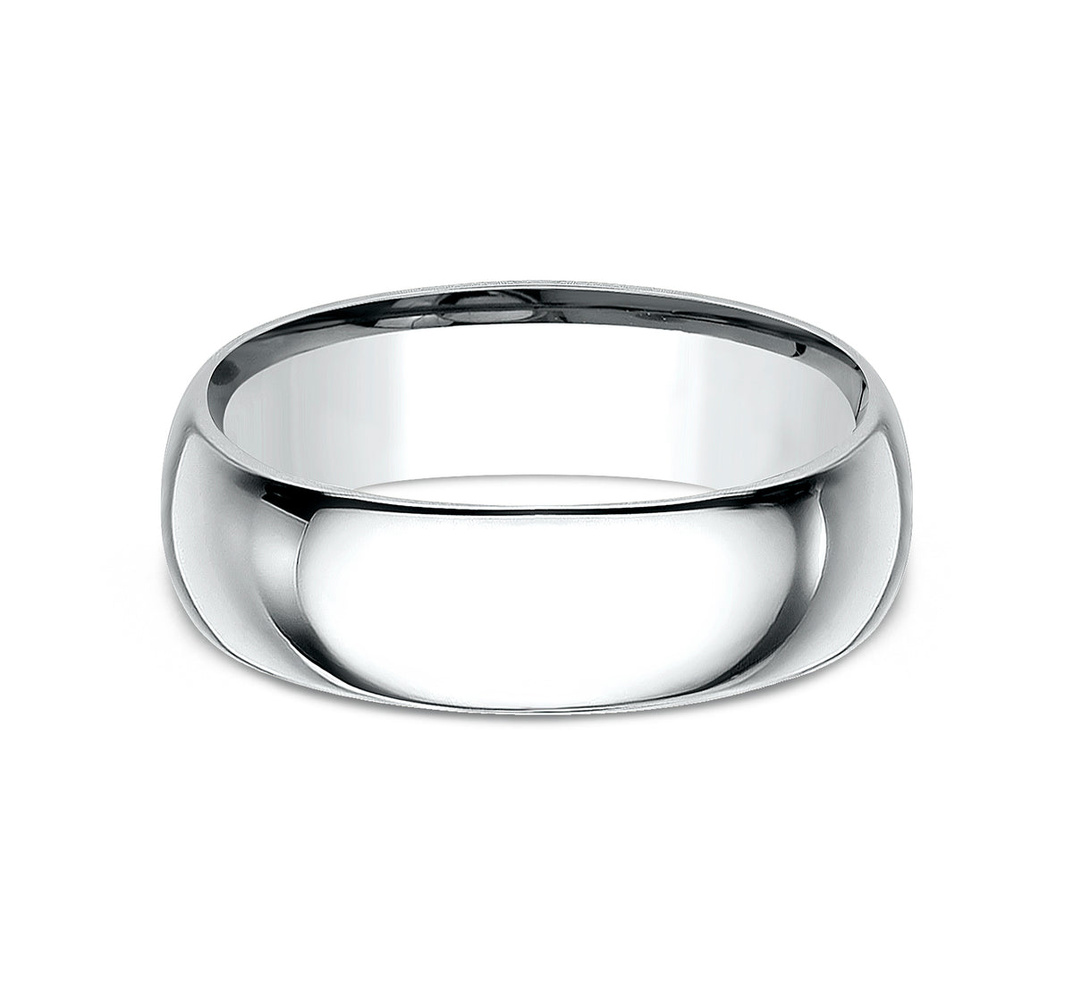 Regular Dome Comfort Fit 8mm 14K White Benchmark men's wedding band