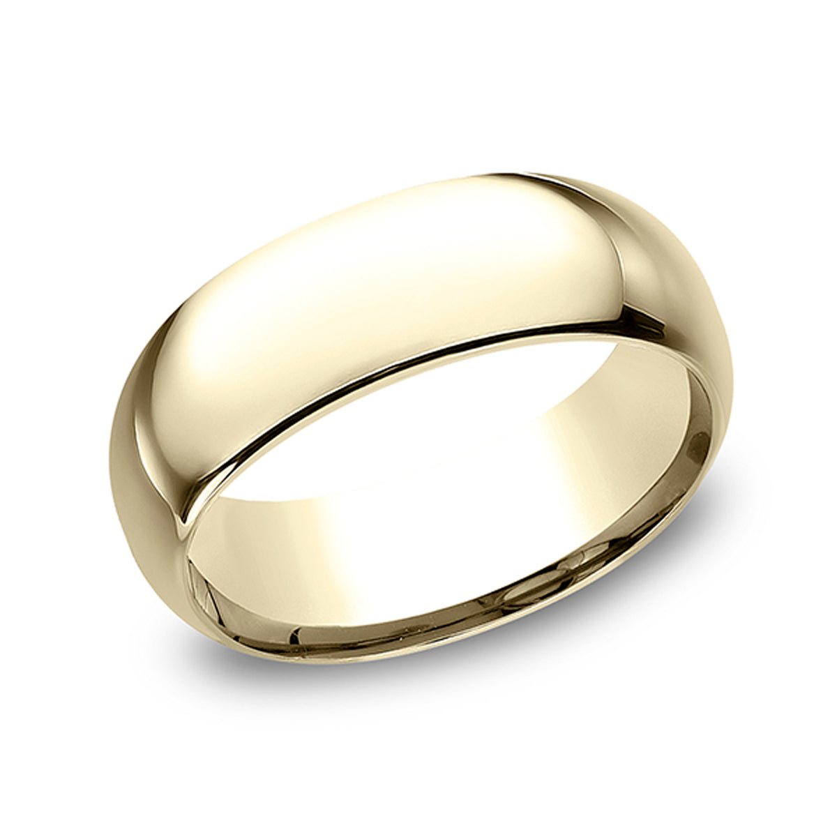 Regular Dome Comfort Fit 8mm 14K Yellow Benchmark men's wedding band