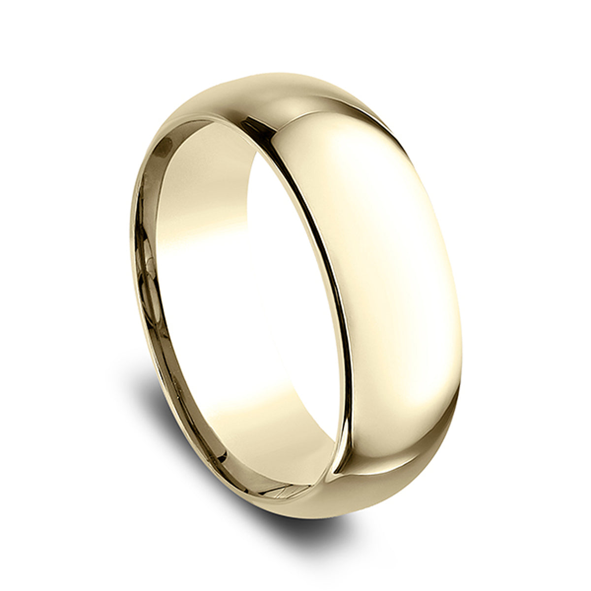 Regular Dome Comfort Fit 8mm 14K Yellow Benchmark men's wedding band