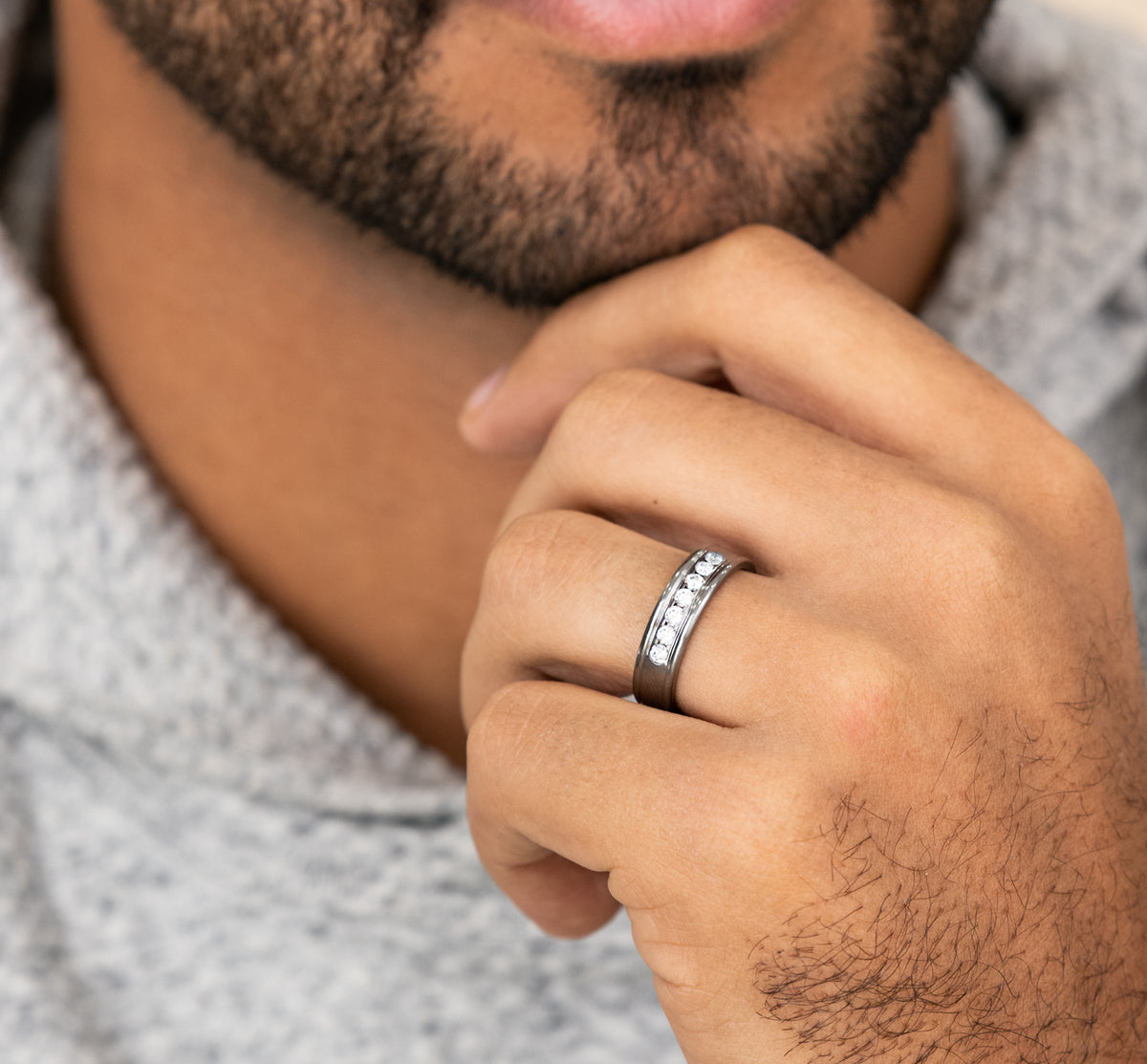 THE ADAMS 6mm Tantalum Grey Benchmark men's wedding band