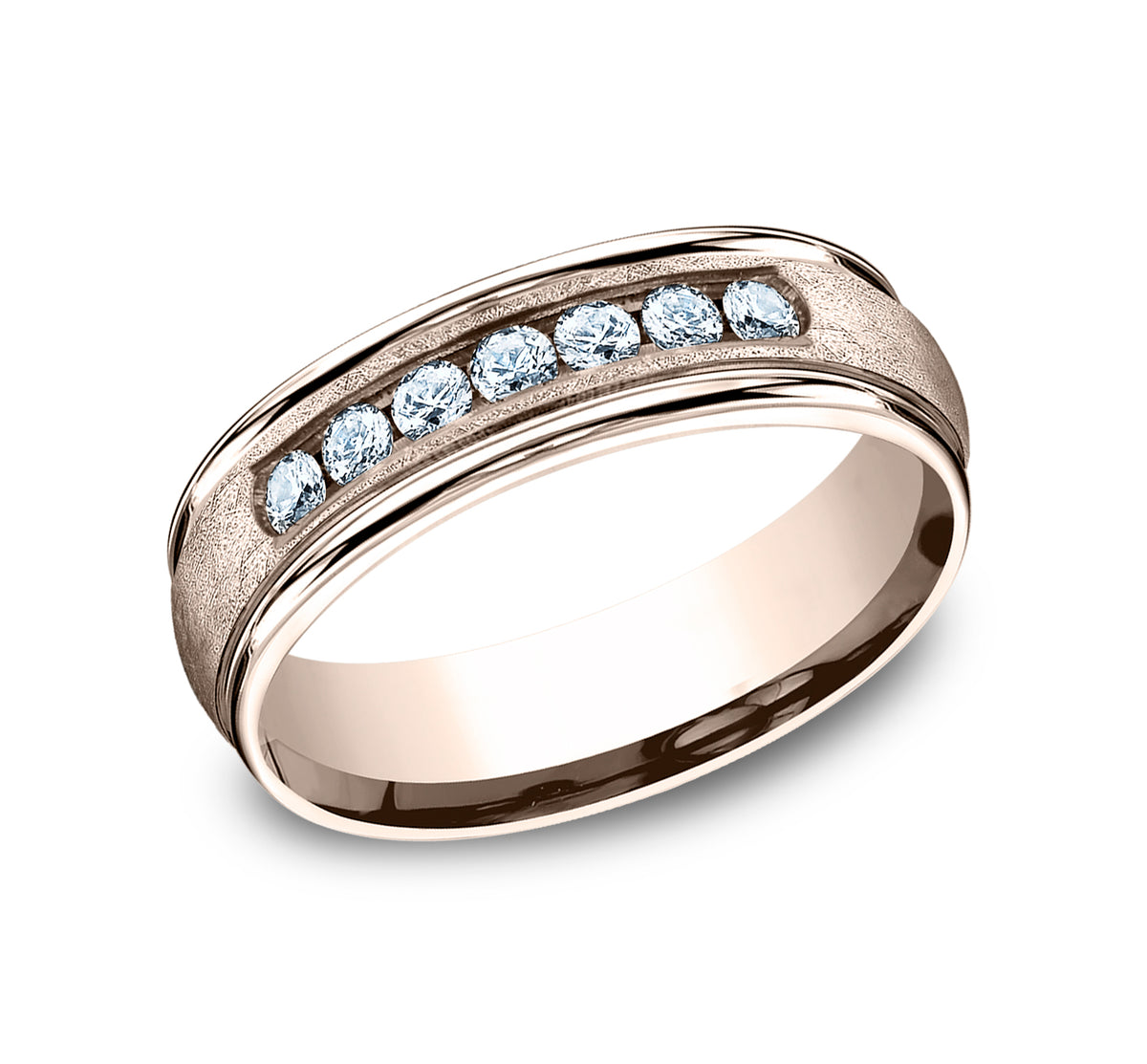 THE CAMBRIDGE 6.5mm 14K Rose Benchmark men's wedding band