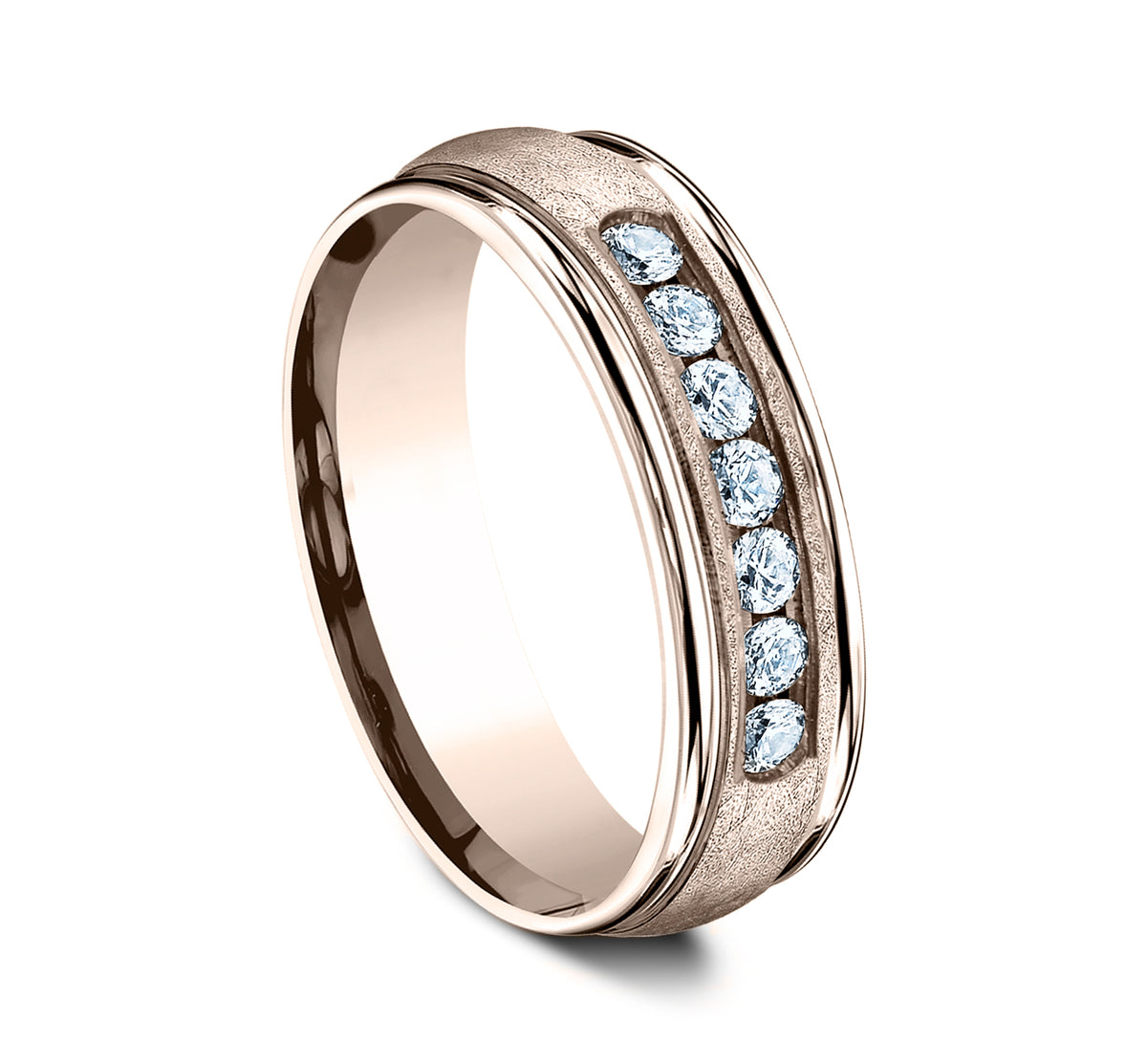 THE CAMBRIDGE 6.5mm 14K Rose Benchmark men's wedding band
