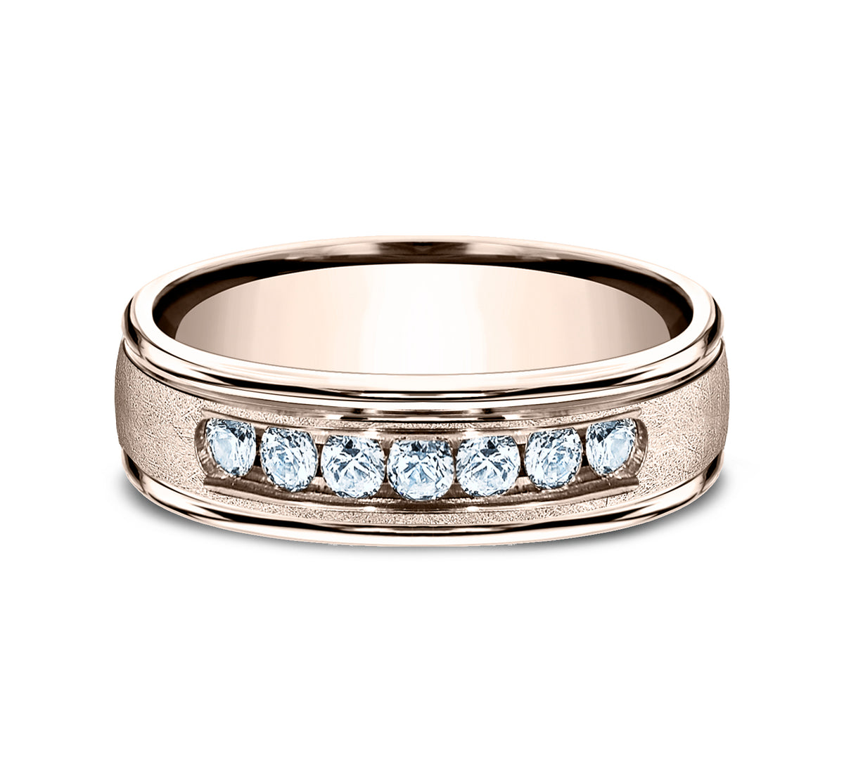 THE CAMBRIDGE 6.5mm 14K Rose Benchmark men's wedding band