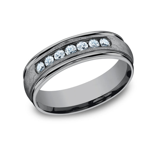 THE OXFORD 6.5mm Tantalum Grey Benchmark men's wedding band