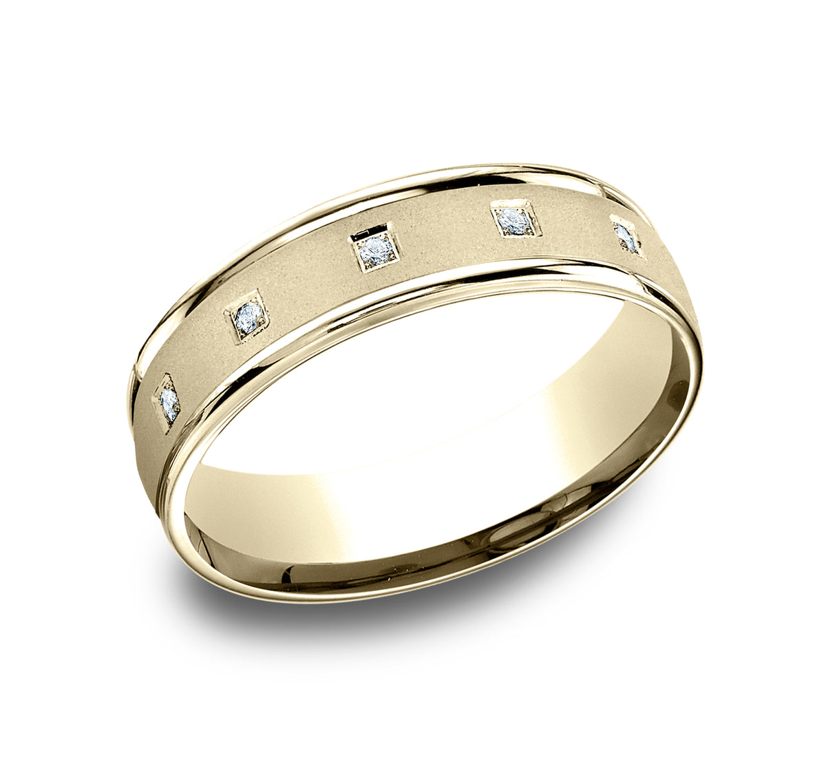 THE MONROE 6mm 14K Yellow Benchmark men's wedding band
