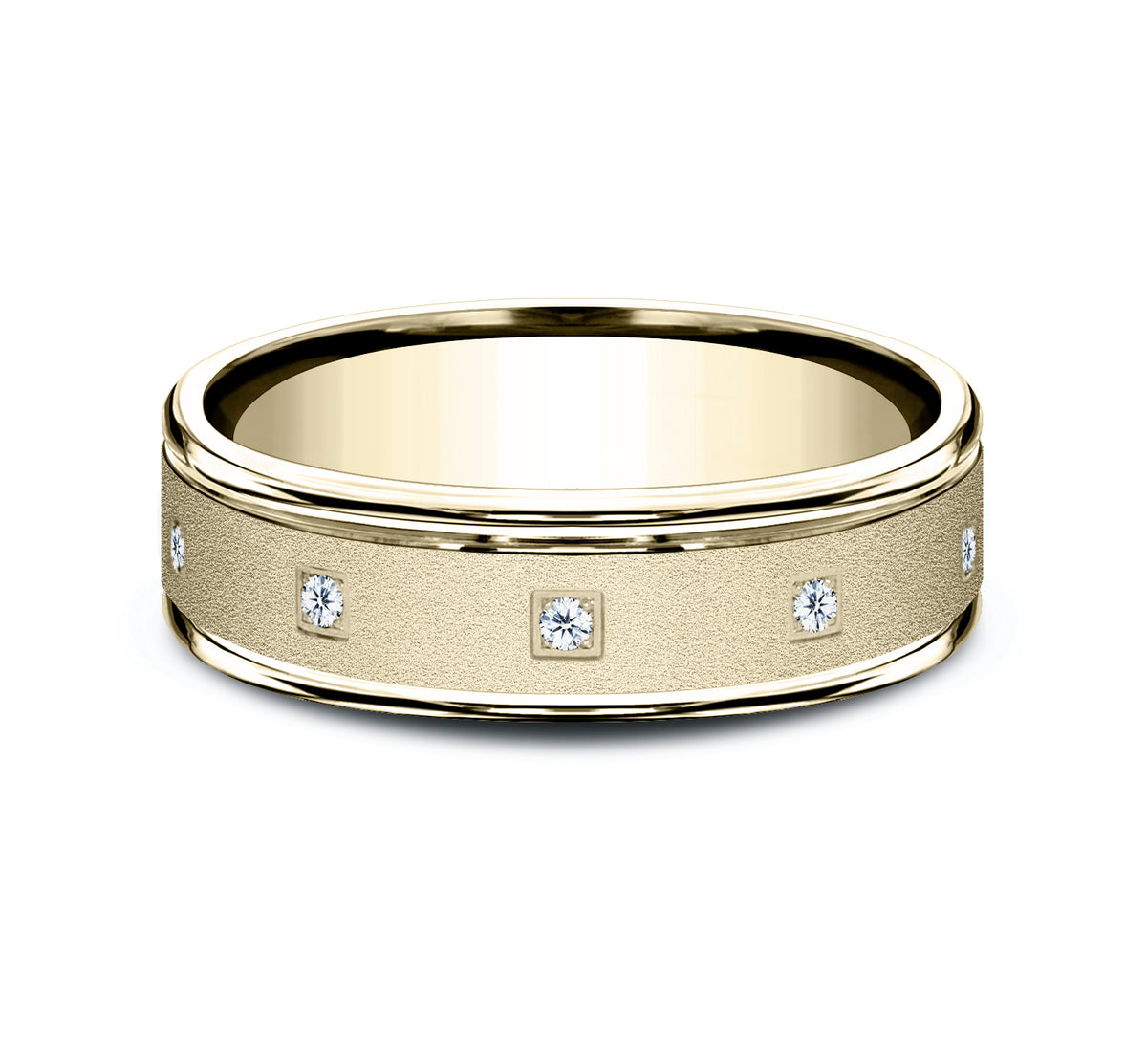 THE MONROE 6mm 14K Yellow Benchmark men's wedding band