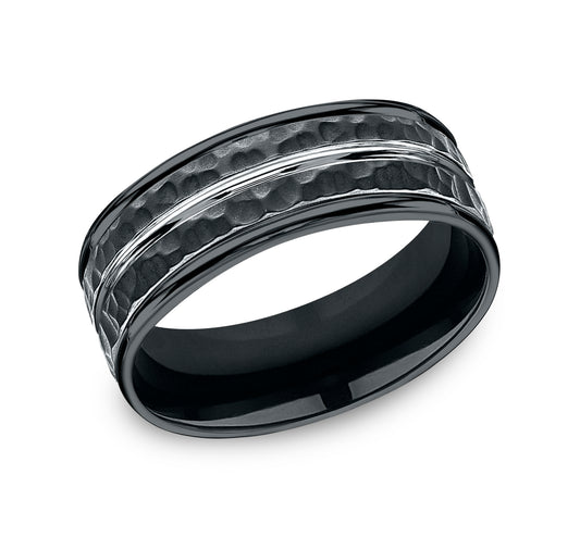 THE LAMBERT 8mm Cobalt Black Benchmark men's wedding band