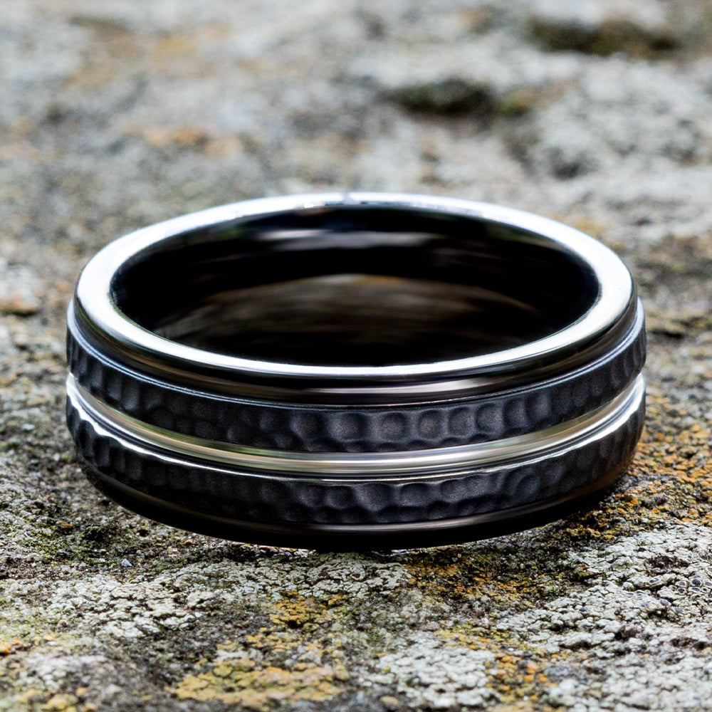 THE LAMBERT 8mm Cobalt Black Benchmark men's wedding band