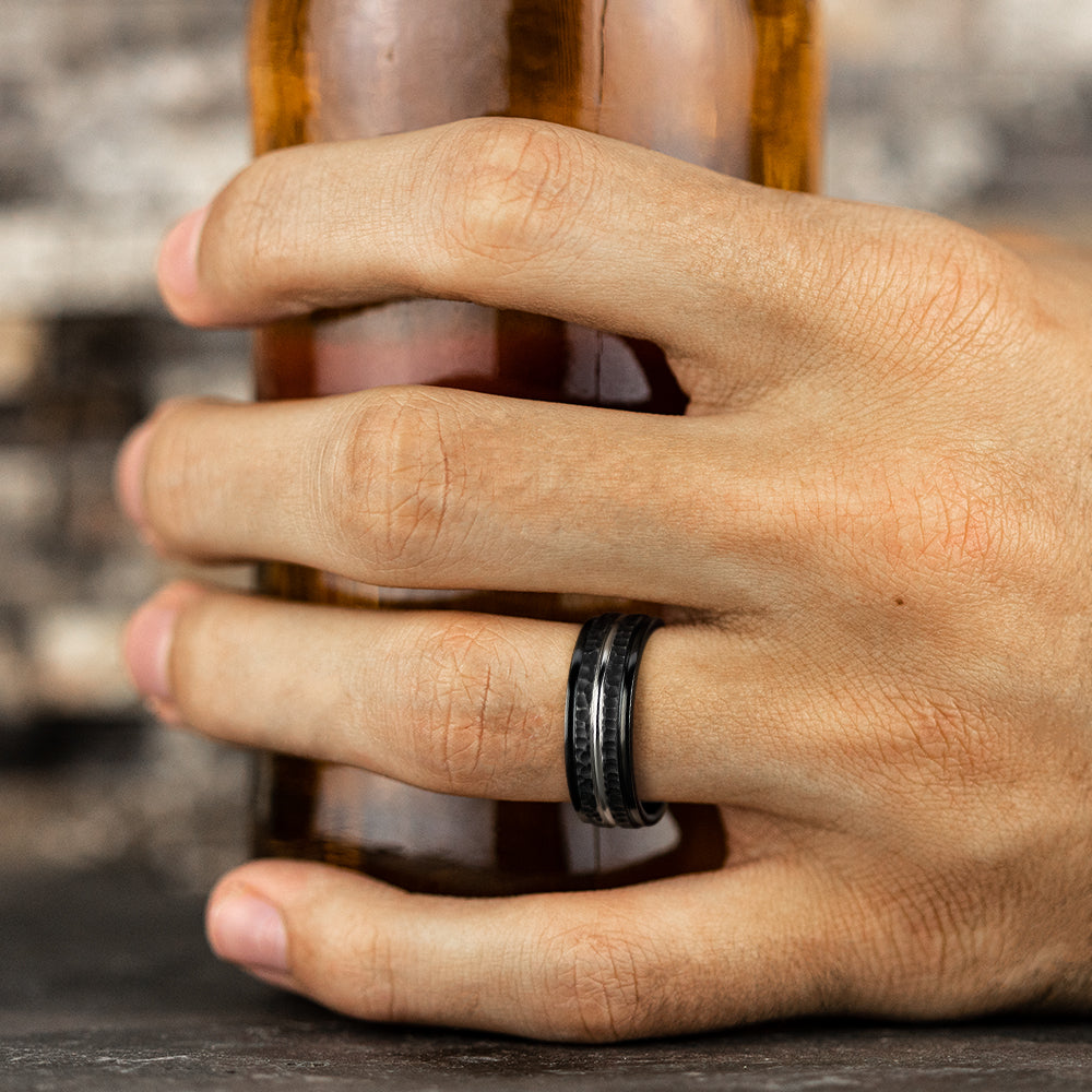 THE LAMBERT 8mm Cobalt Black Benchmark men's wedding band