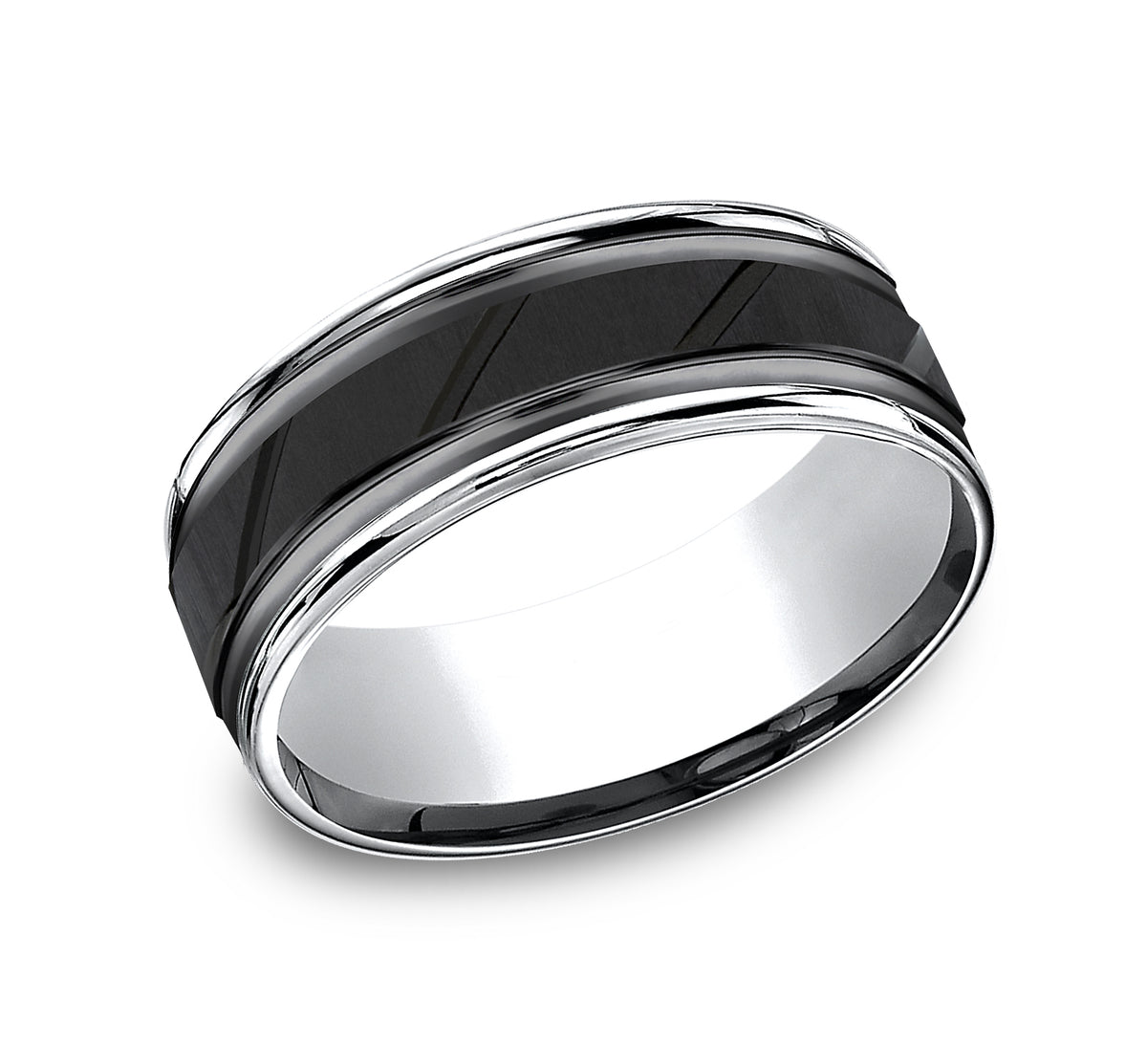 THE RIDGE 8mm Cobalt Black Benchmark men's wedding band