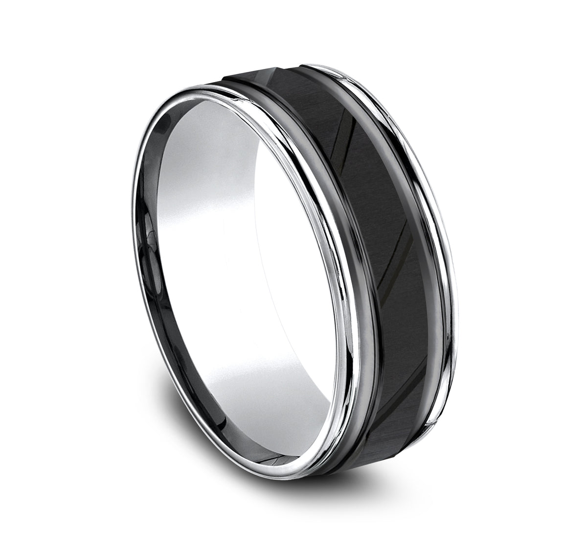 THE RIDGE 8mm Cobalt Black Benchmark men's wedding band