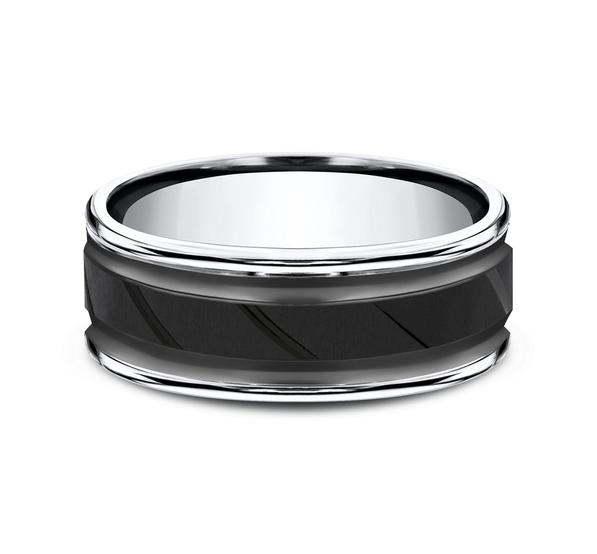 THE RIDGE 8mm Cobalt Black Benchmark men's wedding band