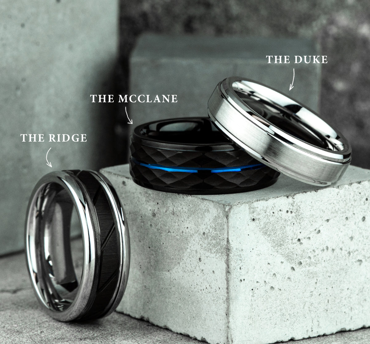 THE RIDGE 8mm Cobalt Black Benchmark men's wedding band