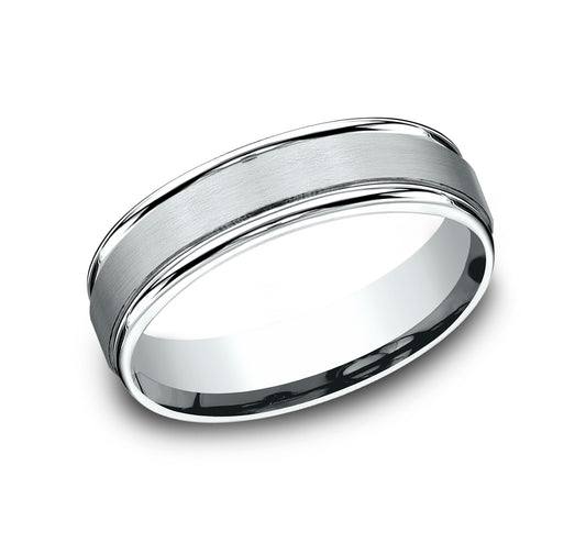 THE WASHINGTON 6mm 14K White Benchmark men's wedding band