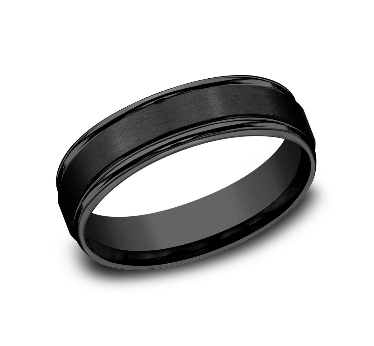 THE WASHINGTON 6mm Black Titanium Benchmark men's wedding band