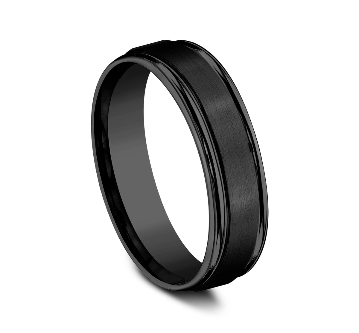 THE WASHINGTON 6mm Black Titanium Benchmark men's wedding band