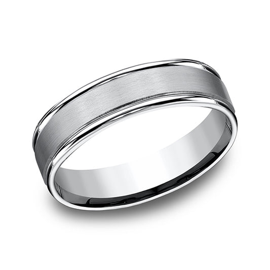 THE WASHINGTON 6mm Cobalt White Benchmark men's wedding band