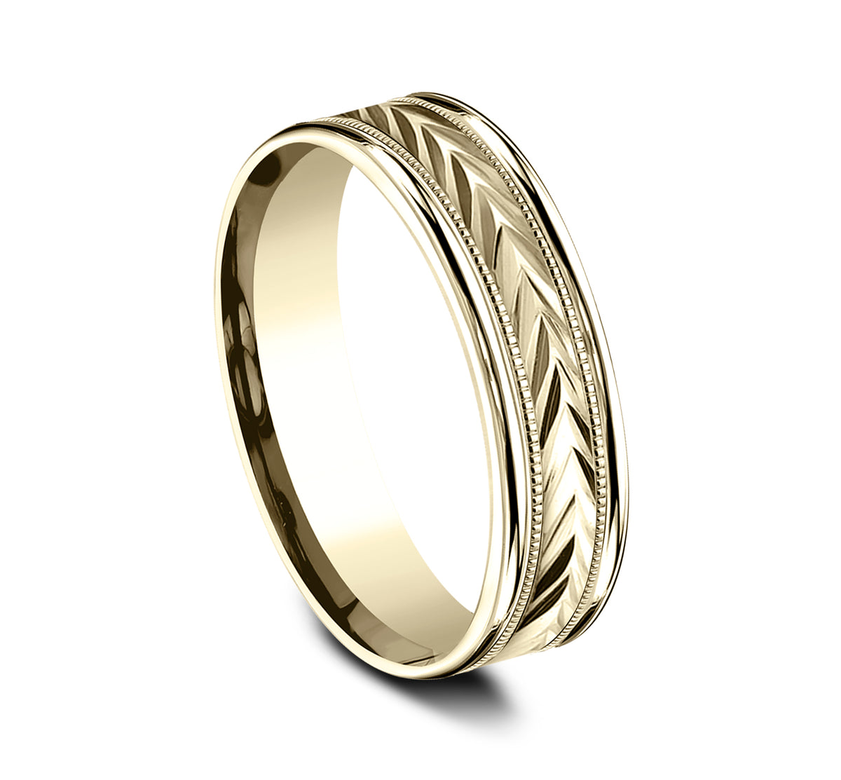 THE PRIMOR 6mm 14K Yellow Benchmark men's wedding band