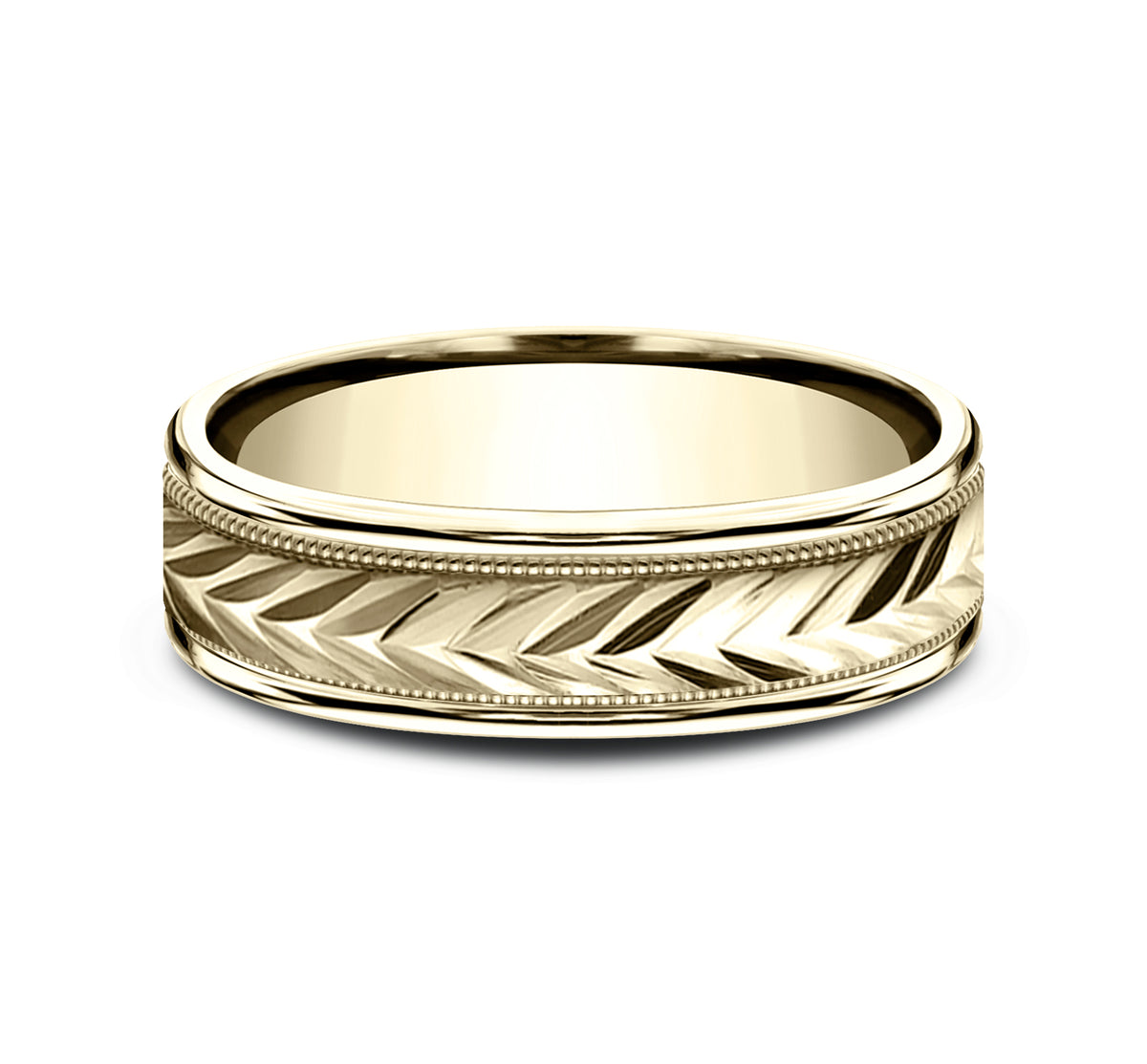 THE PRIMOR 6mm 14K Yellow Benchmark men's wedding band