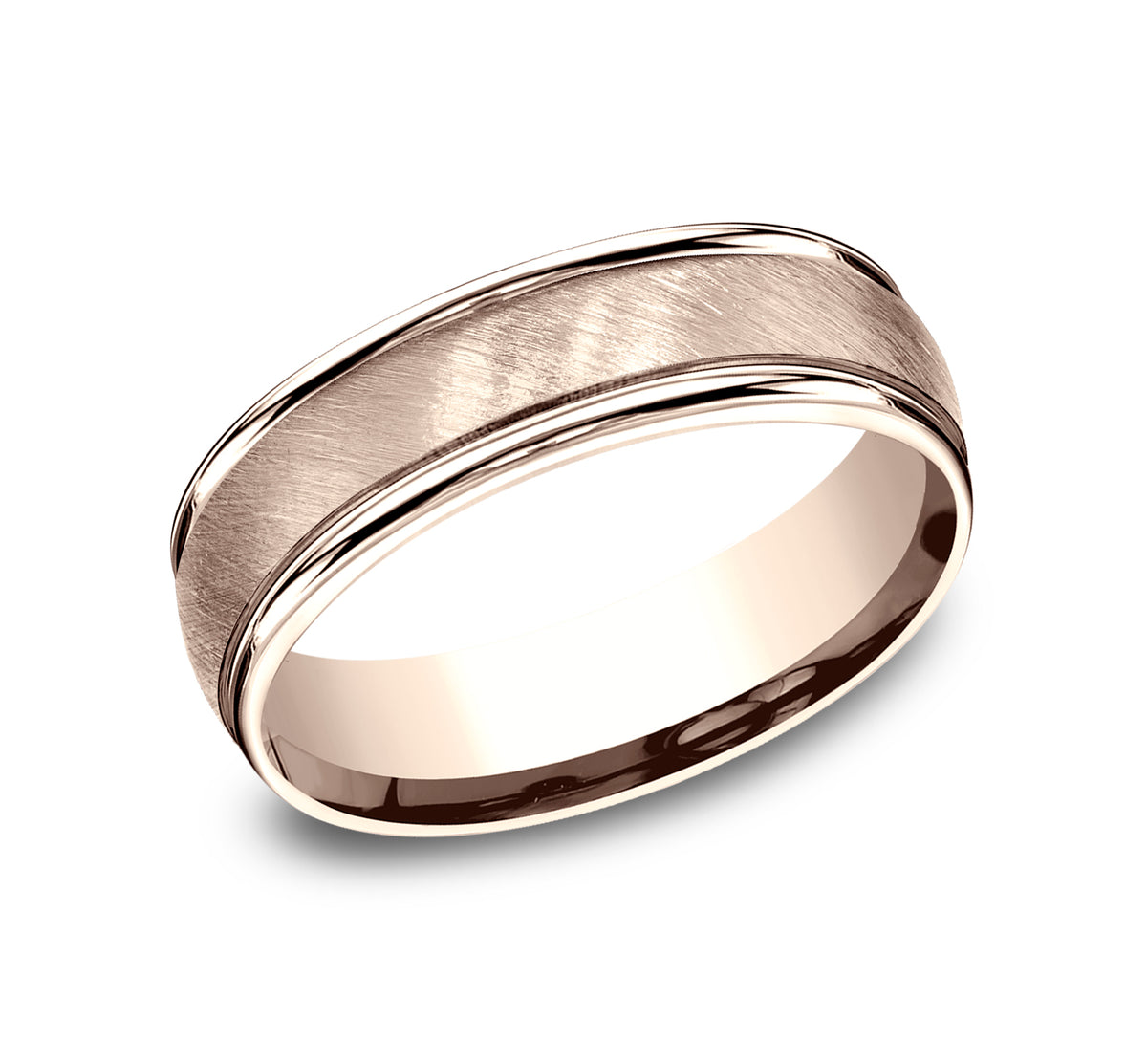 THE AURELIUS 6mm 14K Rose Benchmark men's wedding band