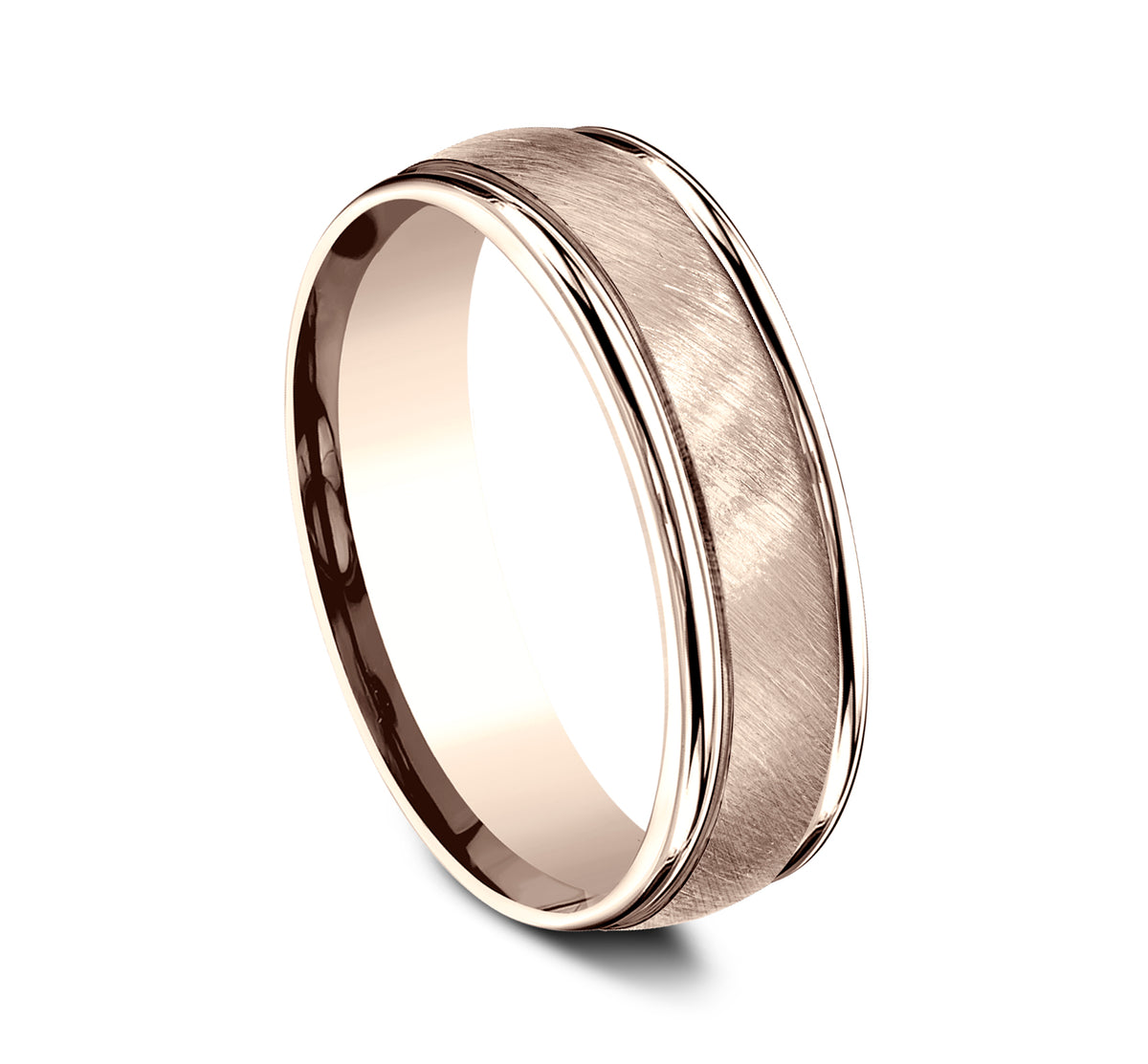 THE AURELIUS 6mm 14K Rose Benchmark men's wedding band