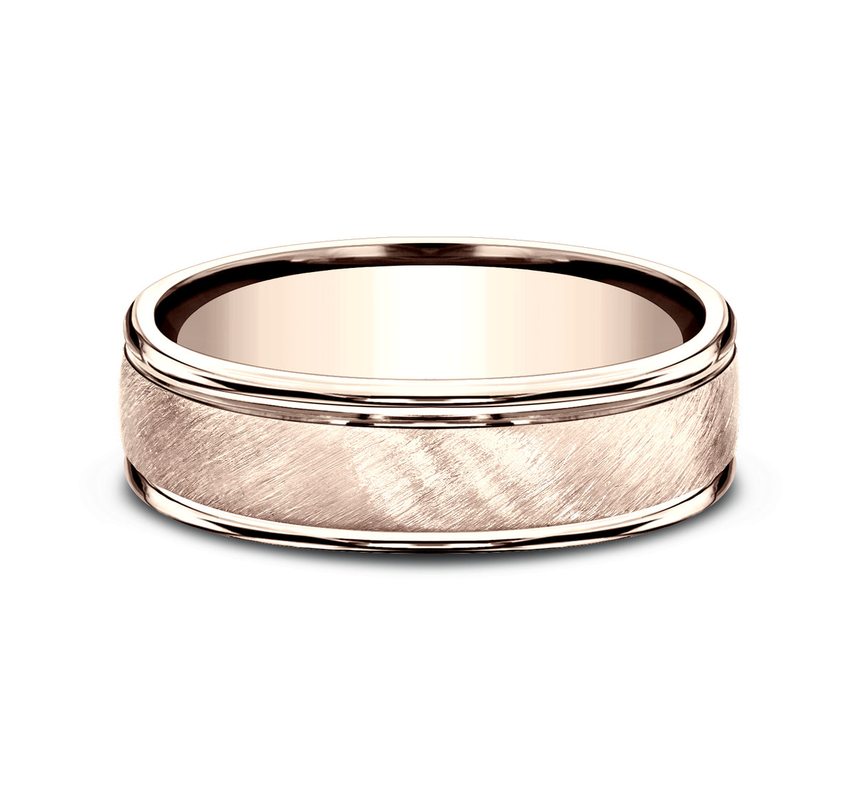 THE AURELIUS 6mm 14K Rose Benchmark men's wedding band