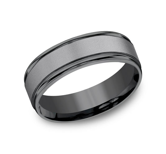 THE WASHINGTON 7mm Tantalum Dark Benchmark men's wedding band