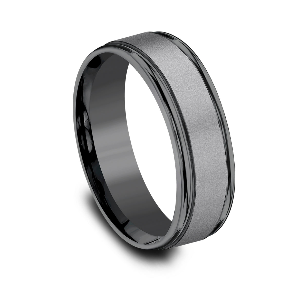 THE WASHINGTON 7mm Tantalum Dark Benchmark men's wedding band