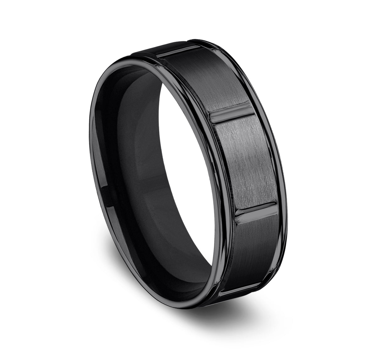 THE GAMBIT 7mm Black Titanium Benchmark men's wedding band