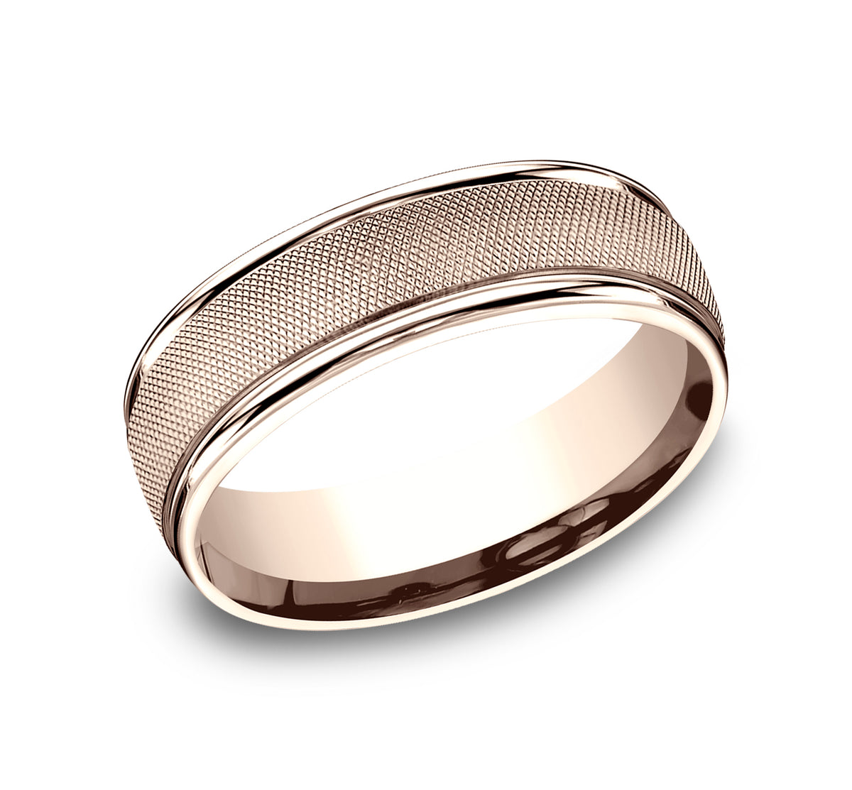 THE FIORE 7mm 14K Rose Benchmark men's wedding band