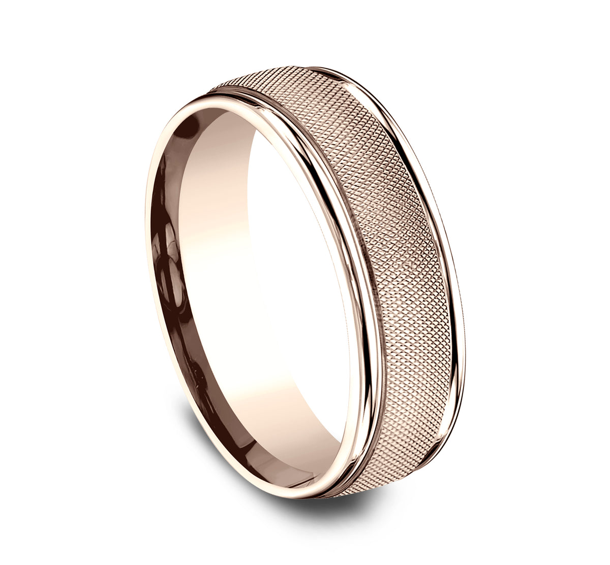 THE FIORE 7mm 14K Rose Benchmark men's wedding band