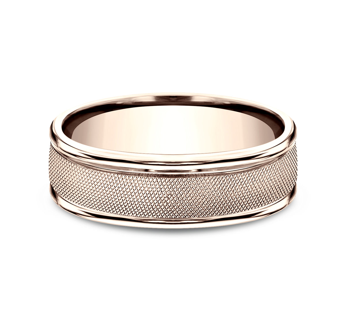 THE FIORE 7mm 14K Rose Benchmark men's wedding band