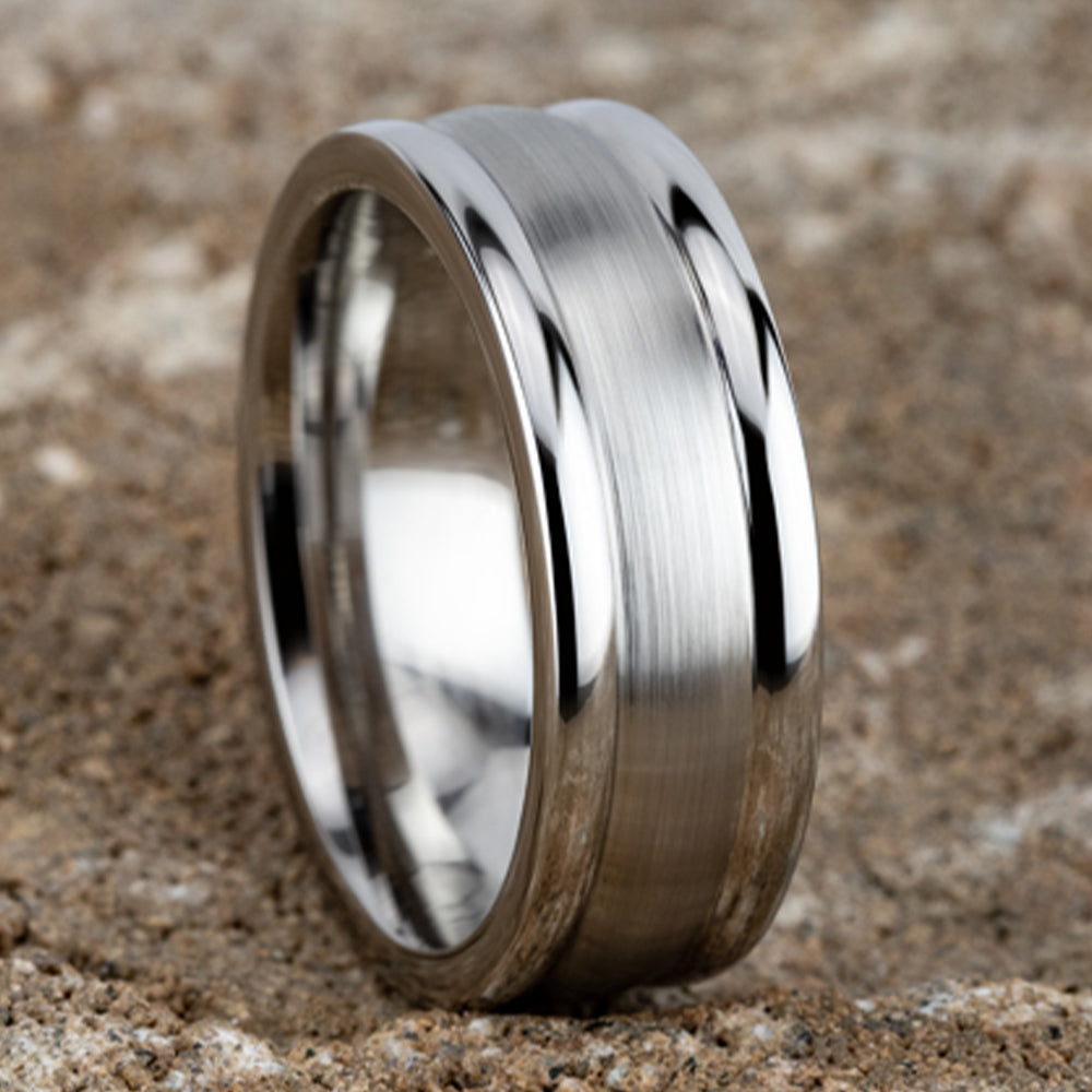 THE WASHINGTON 6mm Cobalt White Benchmark men's wedding band