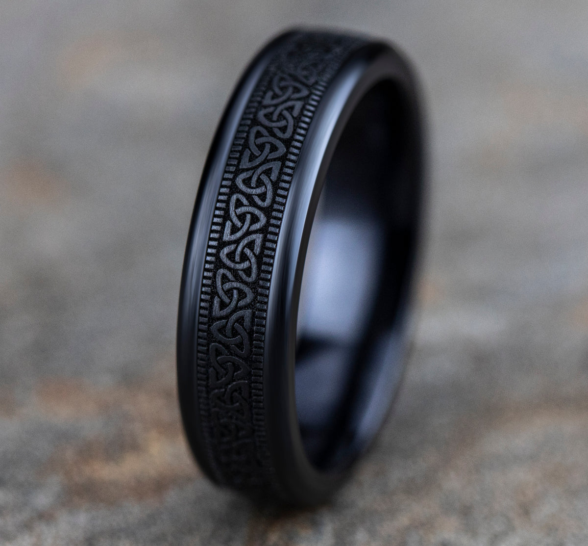 THE DUBLIN 6mm Black Titanium Benchmark men's wedding band