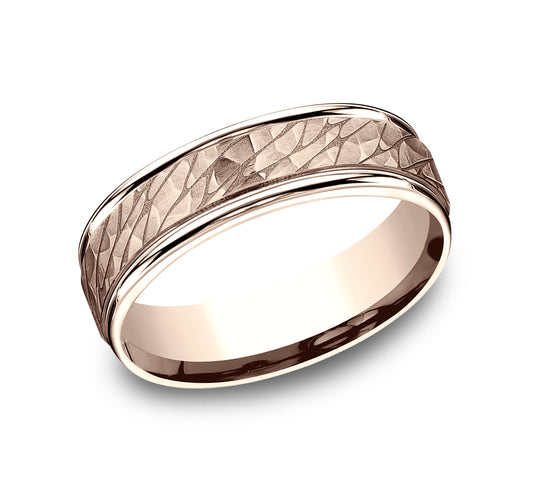 THE NILE 6.5mm 14K Rose Benchmark men's wedding band
