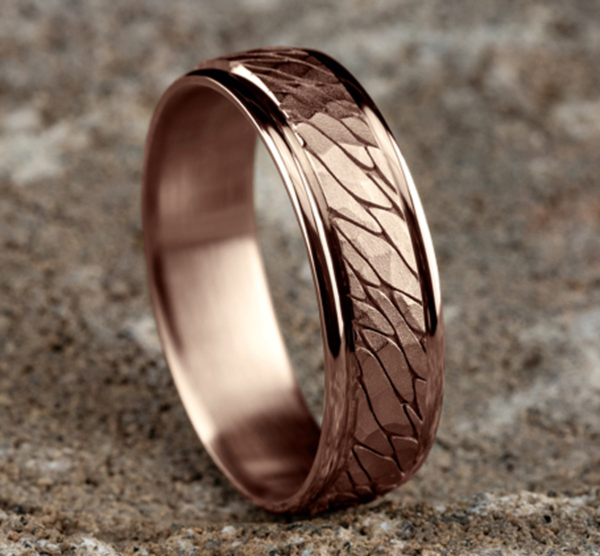 THE NILE 6.5mm 14K Rose Benchmark men's wedding band