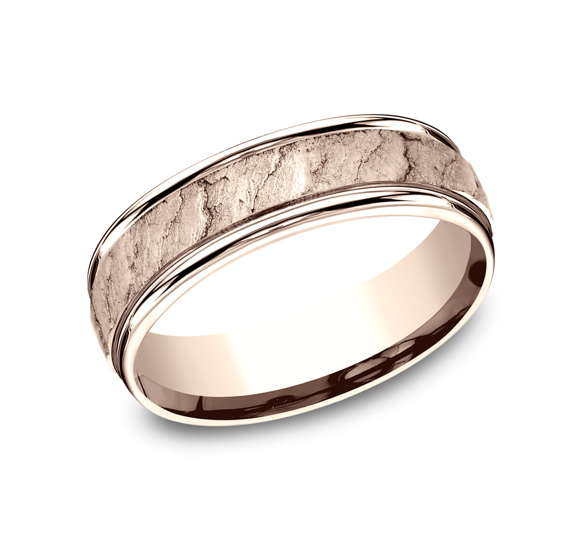 THE POMPEII 6.5mm 14K Rose Benchmark men's wedding band